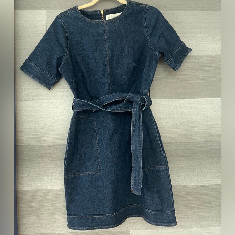 Denim Mini Dress - Blue